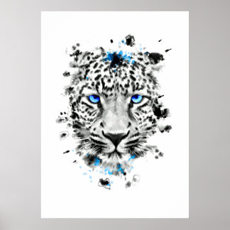 Poster Leopardo com olhos azuis
