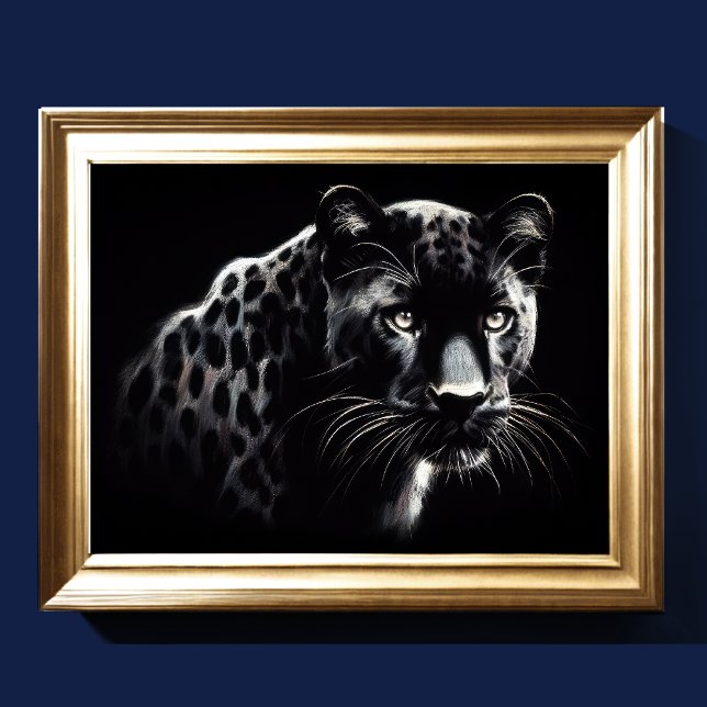 Poster Leopardo-da-neve duro Desenho de Pastel (Criador carregado)