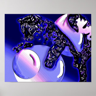 Poster leopardo-da-neve e luas