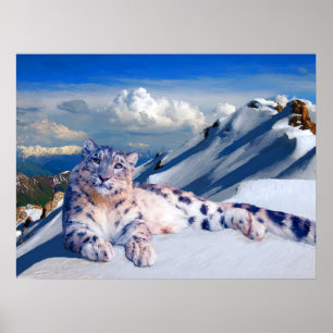 Póster Leopardo de neve no telhado do mundo arquivístico