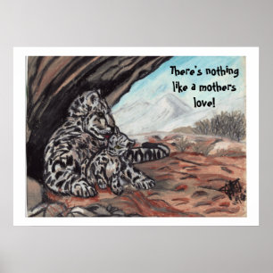 Póster LEOPARDO de NEVE, uns trabalhos de arte do AMOR de