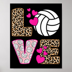 Poster Leopardo-de-vôlei com amor bonito Mulheres Imprimi