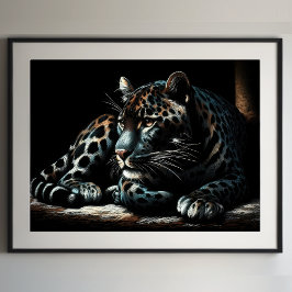 Poster Leopardo-Desenho de Pastel duro IV