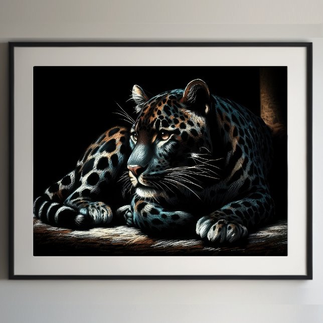 Poster Leopardo-Desenho de Pastel duro IV (Criador carregado)