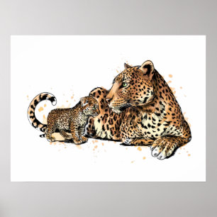 Poster Leopardo E Cubo