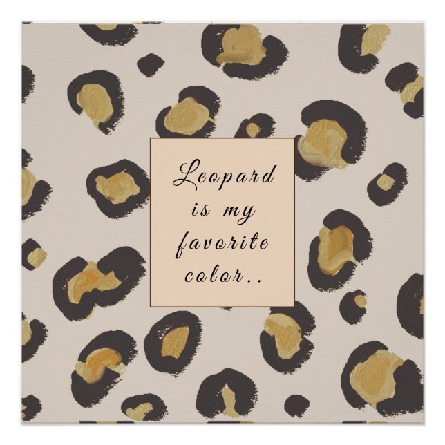 Póster Leopardo é minha cor favorita (Frente)