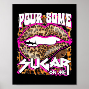 Poster Leopardo Engraçado Lábios Rosa Quente Despeje Um P