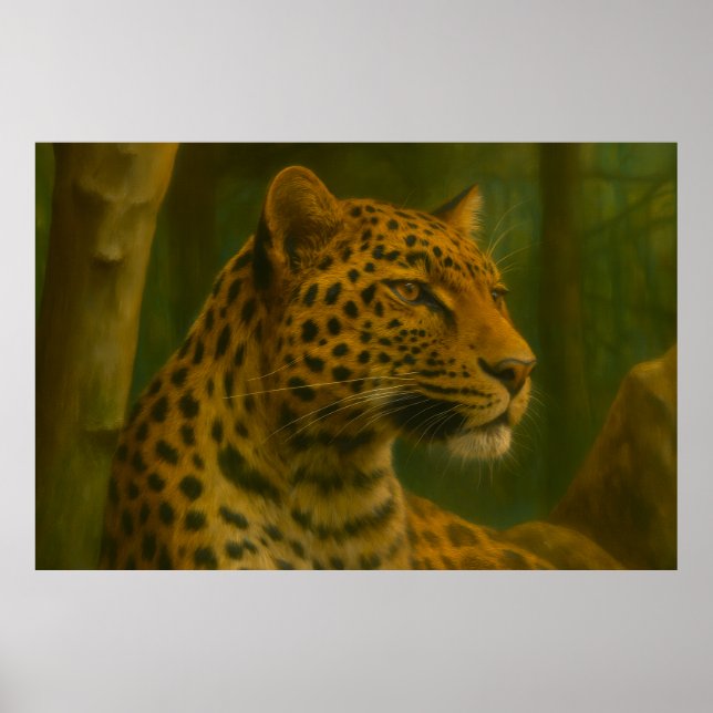 Poster Leopardo na Floresta (Frente)