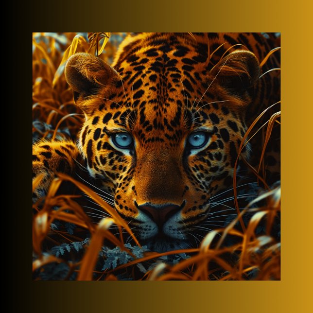 Póster Leopardo na grama (Criador carregado)