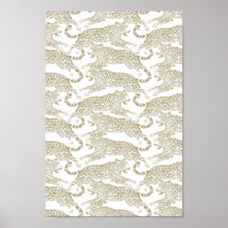Poster Leopardos Reais Correndo e Sobrevivendo
