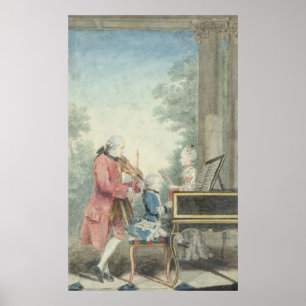 Poster Leopold Mozart e suas crianças Wolfgang