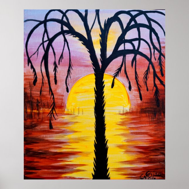 Poster Lepidodendron no pôr do sol carbônico (Frente)