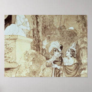 Póster Leporello que serenading Elvira na guisa Giovanni