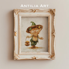 Poster Leprechaun com Pot of Gold Painting St Patrick