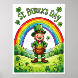 Poster Leprechaun Gnome St. Patrick's Day Shamrock