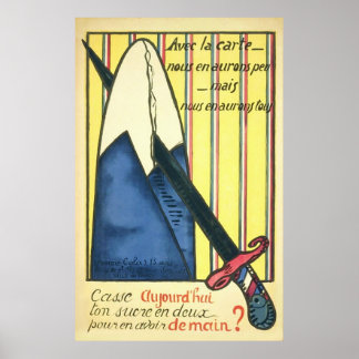 Póster Leque do Açúcar ~ Vintage Guerra Mundial Francesa