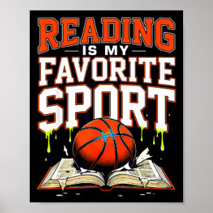 Poster Ler é esporte favorito divertido gotejamento de ba