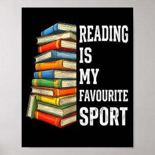 Poster Ler é o esporte favorito livro engraçado pilha de
