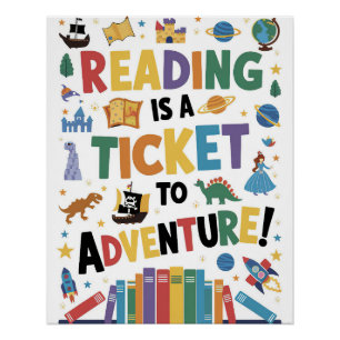 Póster Ler é um Ticket para o Adventure Poster