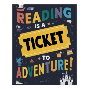 Póster Ler é um tíquete para adventure Glossy Poster
