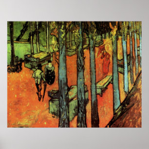 Poster Les Alyscamps, Folhas de Outono por Vincent van Go