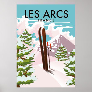 Poster Les Arcs France viagem ski
