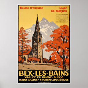 Póster Les Bains de Bex, Suisse Française, ligne du