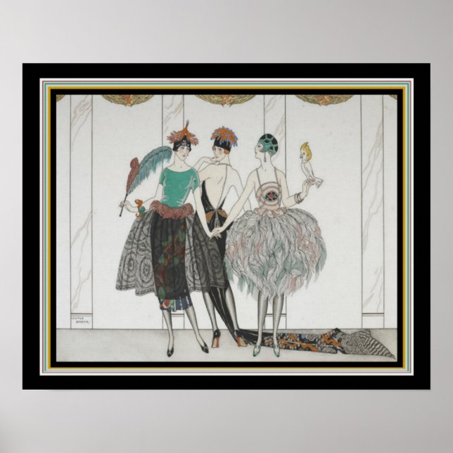 Poster "Les Belles Sauvagettes" Art Deco 16x20 (Frente)