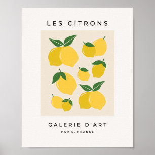 Poster Les Citrons 01 Retro Lemon Abstrato Lemons