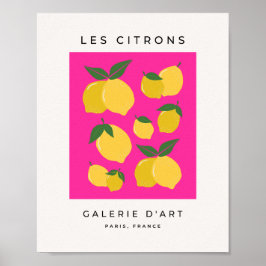 Poster Les Citrons 02 Retro Lemon Hot Pink