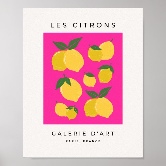 Poster Les Citrons 02 Retro Lemon Hot Pink (Frente)