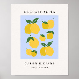 Poster Les Citrons 03 Retro Lemon Blue E Yellow