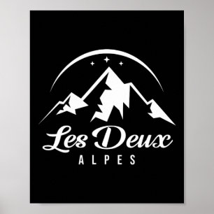 Poster Les Deux Alpes France Ski Resort Skiboardi