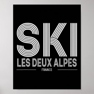 Poster Les Deux Alpes Ski Resort França Alpes Skiene Fran