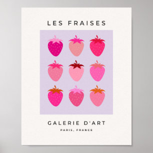 Poster Les Frise 03 Fruta De Morangos Rosa E Roxo