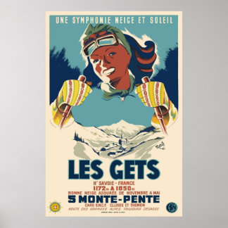 Poster Les Gets une synfonie neige et soleil Ski