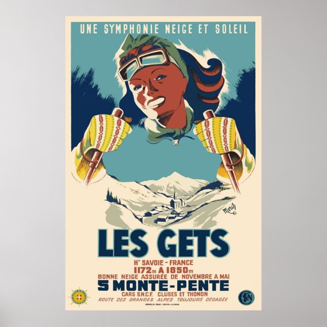 Poster Les Gets une synfonie neige et soleil Ski (Frente)