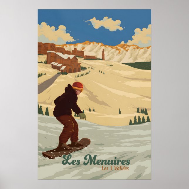 Poster Les Menuires Cartaz de Viagens de Esqui (Frente)