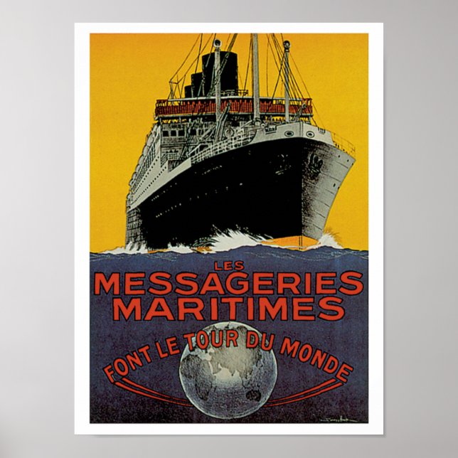 Póster Les Messageries Maritimes (Frente)