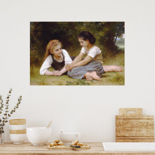 Poster Les Noisettes: Jovens Meninas Colhendo Avelãs