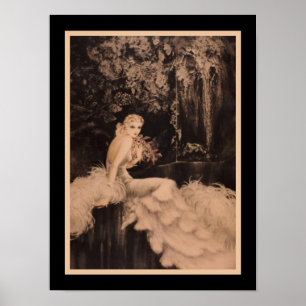 Poster "Les Orchidees et Dame aux Lis" (1 de 2) Art Deco