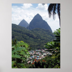 Póster Les Pitons, St Lucia