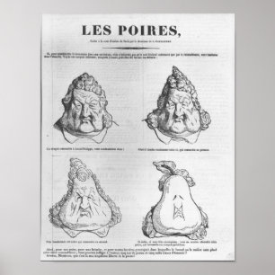 Póster Les Poires, caricatura do rei Louis-Philippe