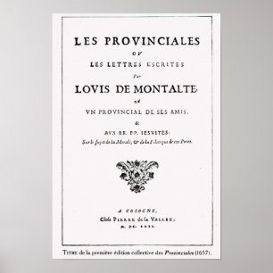 Póster Les Provinciales por Blaise Pascal