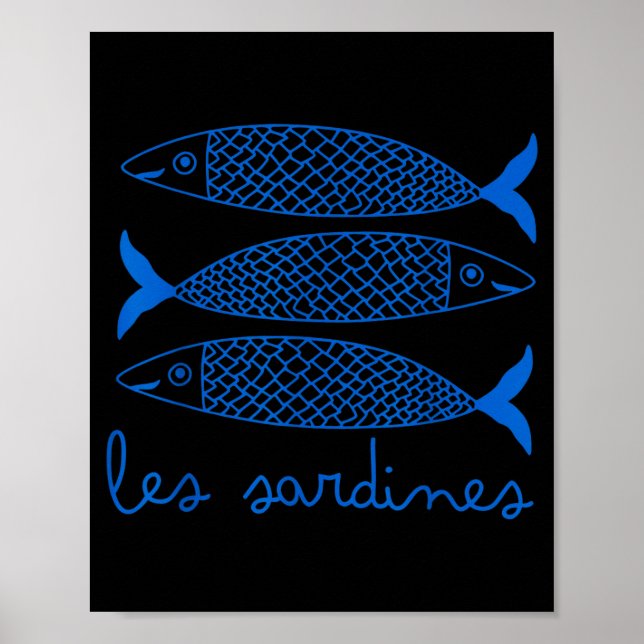 Poster Les Sardines Tinned Fish Retro Graphic For Men Wom (Frente)