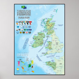 Poster Les seis nações celtiques carte multilingue
