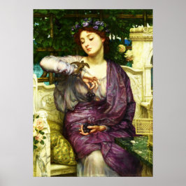 Poster Lesbia e seu pardal por Sir Edward John Poynter
