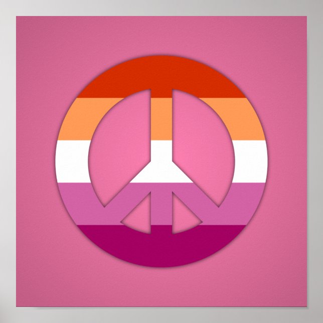 Poster Lesbian pride peace sign (Frente)