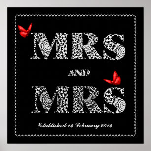 Póster Lésbica Mesma Arte de Casamento de Sexo Dotado Art