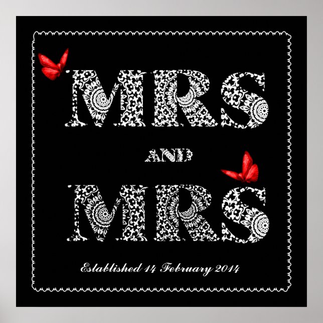 Póster Lésbica Mesma Arte de Casamento de Sexo Dotado Art (Frente)